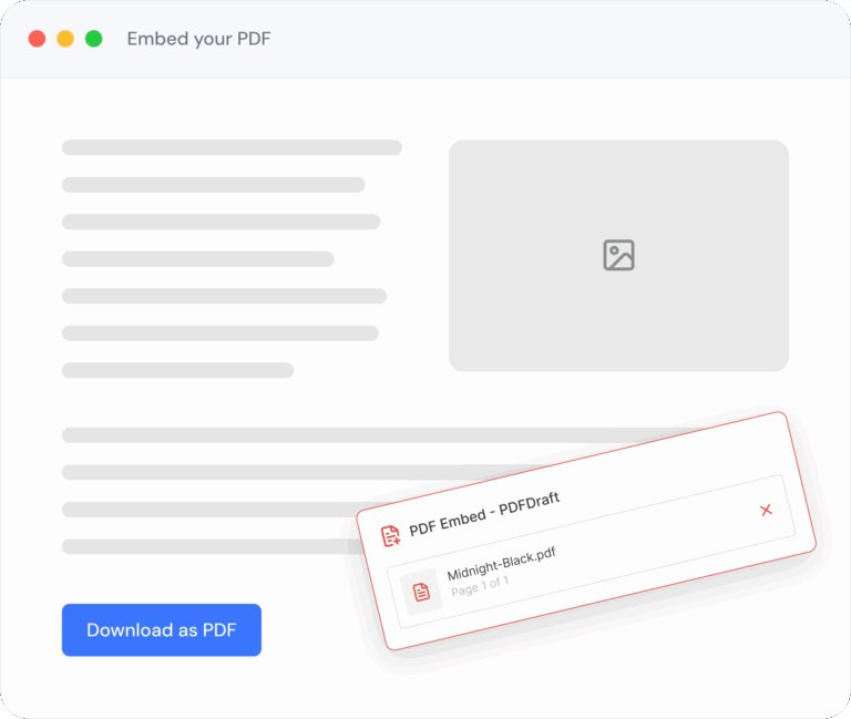 PDFDraft PDF embed viewer on a page
